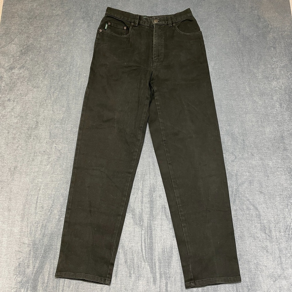 Lauren Ralph Lauren Jeans Womens 8 Black Denim Cotton Straight Leg Streetwear